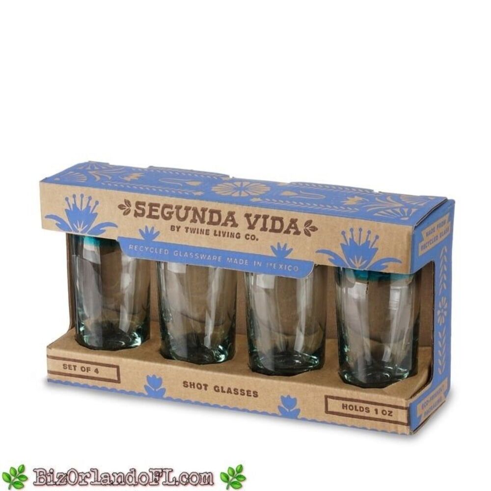 Segunda Vida Primavera Recycled Shot Glasses by Twine Living Co. (Set of 4)